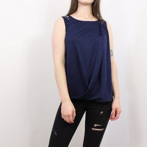 *Attitude Blue Rhinestone Shoulder Tank